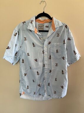 Tommy Bahama - Disney Light Blue Short Sleeve Button-Up Shirt - Mickey Print